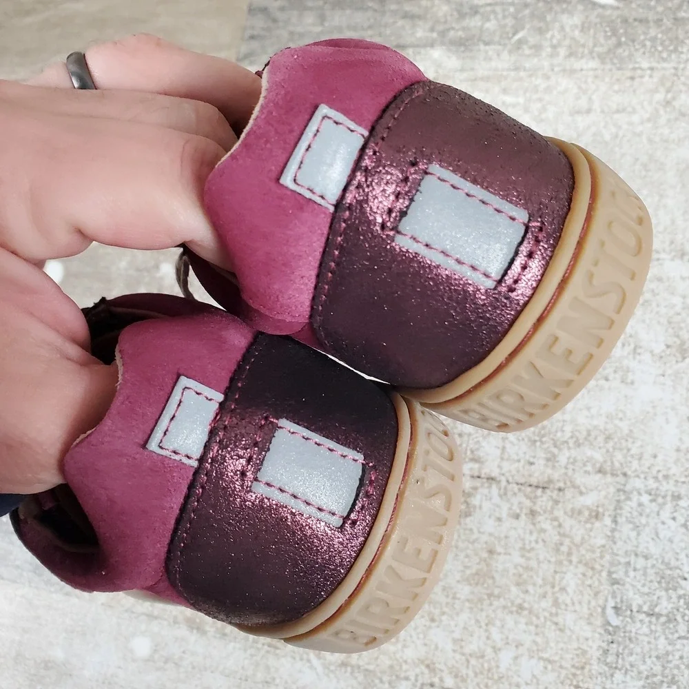 Birkenstock Kids Davao‎ Shoes Sz 1 EU 32 Mixed Leather Sneakers Plum
